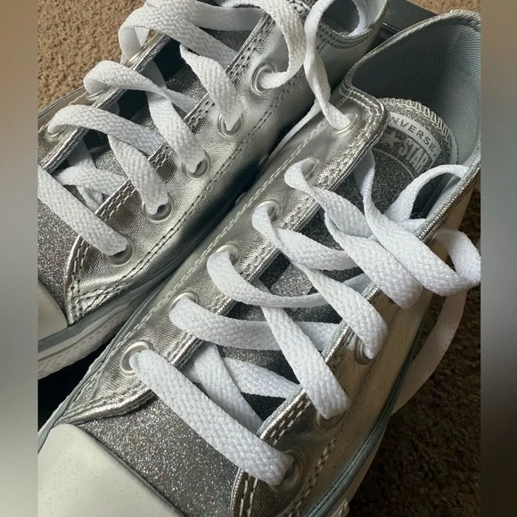 NWB Converse All-Star Metallic Silver - Picture 3 of 6